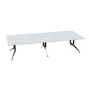 Conferenza 140x340 (Bladdecor: 0A - Grijs | Poot kleur: Chroom)
