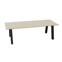 Hybrid tafel Laag 240cm (Werkblad breedte: 100 cm | Werkblad kleur: driftwood | Pootkleur : Zwart (RAL 9005))