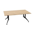 Conferenza 120x200 (Bladdecor: DF - Halifax Oak | Poot kleur: Zwart)