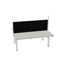 180x75cm + 180x75cm (duo bureau) (Bladdecor: CN - Ril eiken | Pootkleur : Zilver)