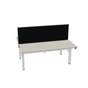 180x75cm + 180x75cm (duo bureau) (Bladdecor: CN - Ril eiken | Pootkleur : Zilver)