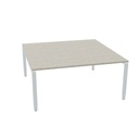 Meeting 160x160cm (Bladdecor: CN - Ril eiken | Hoogte verstelbaar: Hoogte verstelbaar | Pootkleur : Zilver)