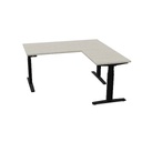 160x80cm + 60x80 aanbouw rechts (Bladdecor: CN - Ril eiken | Pootkleur : Zwart | Smartgutter)