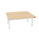 180x75cm + 180x75cm (duo bureau) (Bladdecor: Bardolino eiken | Pootkleur : Wit)