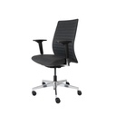 stripe task chair, fabric back, 2d armrest, aluminium base, charcoal